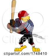 Poster, Art Print Of Bald Eagle Mascot Baseball Player Batting