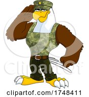 Saluting Bald Eagle Mascot Soldier