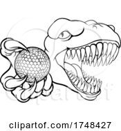 Poster, Art Print Of Dinosaur Golf Player Animal Sports Mascot