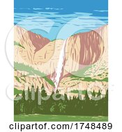 Poster, Art Print Of Yosemite Falls In Yosemite National Park Located In The Sierra Nevada Of California Wpa Poster Art