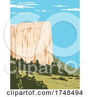 Poster, Art Print Of Inscription Rock A Sandstone Bluff In El Morro National Monument In Cibola County New Mexico United States Wpa Poster Art