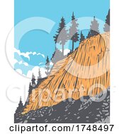 Rock Formation Of Columnar Basalt Called Devils Postpile In Devils Postpile National Monument Near Mammoth Mountain California United States Wpa Poster Art