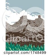 Poster, Art Print Of Chimney Rock And Companion Rock Within The Chimney Rock National Monument Part Of San Juan National Forest In Colorado United States Wpa Poster Art