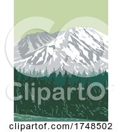 Poster, Art Print Of Mt Saint Helens In Mount St Helens National Volcanic Monument Located In Gifford Pinchot National Forest Washington State United States Wpa Poster Art