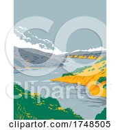 Poster, Art Print Of Lake Berryessa Within In Berryessa Snow Mountain National Monument In Yolo And Napa County California United States Wpa Poster Art