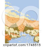Poster, Art Print Of Badger Springs Canyon And The Agua Fria River Located In Agua Fria National Monument In Arizona Usa Wpa Poster Art