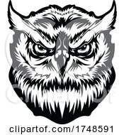 Poster, Art Print Of Great Horned Owl Mascot Logo
