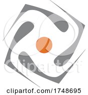 Poster, Art Print Of Abstract Gray And Orange Logo