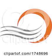 Poster, Art Print Of Abstract Gray And Orange Logo