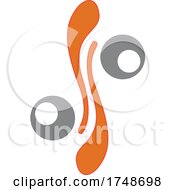 Poster, Art Print Of Abstract Gray And Orange Logo