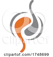 Poster, Art Print Of Abstract Gray And Orange Logo