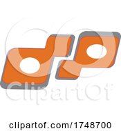 Poster, Art Print Of Abstract Gray And Orange Logo