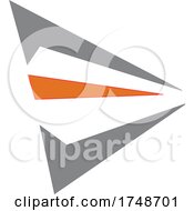 Poster, Art Print Of Abstract Gray And Orange Logo