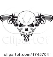 Poster, Art Print Of Skull And Pistol Design