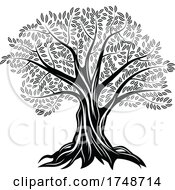 Poster, Art Print Of Black And White Olive Tree