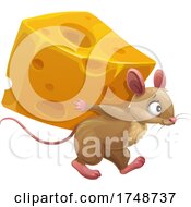 Mouse Carrying Cheese by Vector Tradition SM