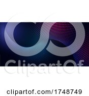 Poster, Art Print Of Abstract Banner With Cyber Particles Design