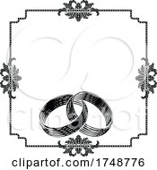 Poster, Art Print Of Wedding Band Rings Intertwined Woodcut Invite