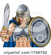 Poster, Art Print Of Viking Trojan Spartan Celtic Warrior Knight Woman