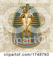 Egyptian Tutankhamun Mask Over Texture
