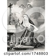 Poster, Art Print Of Saint Rita Of Cascia Margherita Lotti With Partial Stigmata