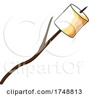 Poster, Art Print Of Cartoon Marshmallow On A Stick