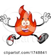 Cartoon Running Flame Character