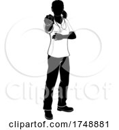 Woman Doctor Or Nurse Scrubs Pointing Silhouette