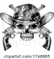 Skull And Crossed Pistols Sheriff by AtStockIllustration