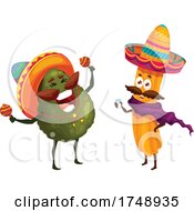 Mexican Avocado And Churro Mascots by Vector Tradition SM