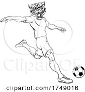 Tiger Soccer Football Player Animal Sports Mascot by AtStockIllustration
