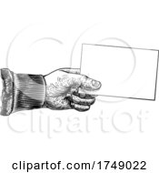 Hand Holding Business Card Flyer Note Frame Sign