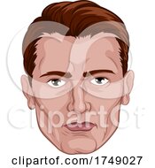 Poster, Art Print Of Handsome Man Head Face