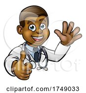 Poster, Art Print Of Doctor Cartoon Character Sign Thumbs Up