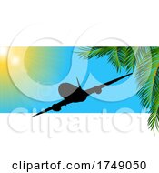 Poster, Art Print Of Summer Travel Panel With Airplane