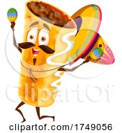Mexican Burrito Playing Maracas