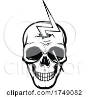 Poster, Art Print Of Skull With A Lightning Bolt