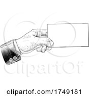 Hand In Suit Holding Business Card Letter Flyer by AtStockIllustration
