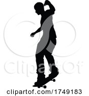 Poster, Art Print Of Skateboarder Skater Silhouette