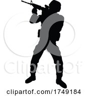 Poster, Art Print Of Soldier Detailed High Quality Silhouette