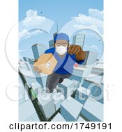 Delivery Courier Superhero Flying Super Hero by AtStockIllustration