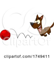 Cartoon Dog Chasing A Ball