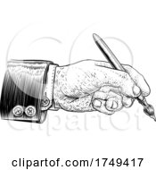 Poster, Art Print Of Hand In Business Suit Holding Artists Paintbrush