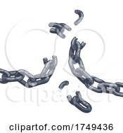 Poster, Art Print Of Chain Links Breaking Freedom Design