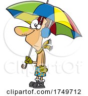 Cartoon Man Confused With The Weather