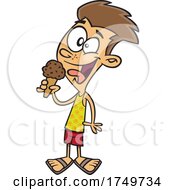 Cartoon Boy Eating Ice Cream