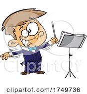 Cartoon Boy Music Conductor by toonaday