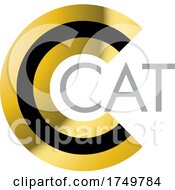 Poster, Art Print Of Gold And Black Letter C Cat