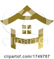 Poster, Art Print Of House Icon In Gold