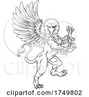 Poster, Art Print Of Gryphon Rampant Griffon Coat Of Arms Crest Mascot